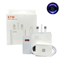 Chargeur Super rapide 67W de haute qualité avec câble USB Type C Gan prise britannique pour adaptateur d'alimentation Xiaomi Redmi pour ordinateur portable