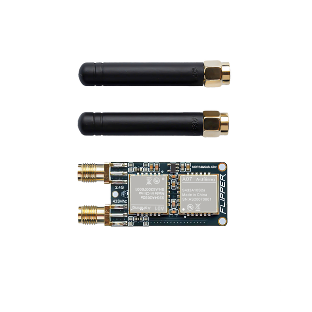 Flipper Zero 2-in-1 RF Development Board Ultra-Compact NRF24 + CC1101 Wireless Module 2.4GHz & 433MHz Sniffer Auto-Switch GPIO