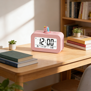 Réveil numérique LCD <span class=keywords><strong>Licorne</strong></span> de dessin animé avec design mignon pour la décoration de bureau, maison, cuisine, usage familial, étudiant, enfant - Product Image 3