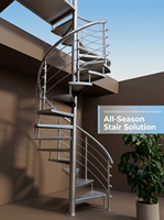 Escalier en colimaçon en acier inoxydable 201/304/316L de qualité supérieure pour terrasse, cour, tour de garde, marches antidérapantes, escalier résistant à la rouille