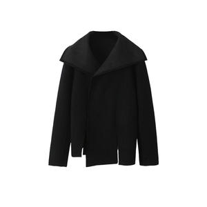 แฮปปี้ฮัทเสื้อโค้ทผสมขนสัตว์ แขนยาว ความหนาปานกลาง ปกเสื้อแบบอุ่น ด้านหน้า สำหรับผู้หญิง ไซส์พลัส เสื้อคลุมตัวนอก - Product Image 2