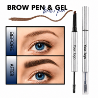 Crayon à sourcils waterproof et gel fixateur transparent longue tenue pour sourcils – Marque privée