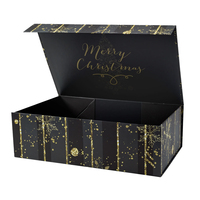 Boîte cadeau de Noël en carton rigide à clapet magnétique, design luxueux, impression de logo personnalisée en gros