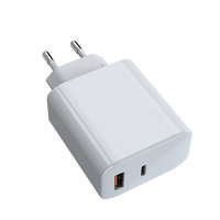 Chargeur Mural USB-C GaN 65W en Gros pour Usine, Prise EU, Double Port USB-A et Type-C, Charge Rapide PD3.0 PPS pour Ordinateur Portable et Téléphone