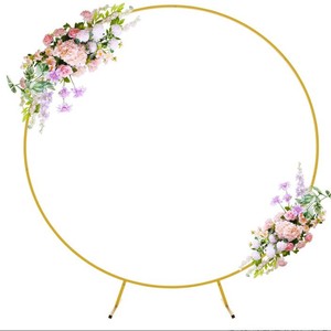 Soporte Circular para Telón de Fondo de 5.3 pies, 6 pies, 6.6 pies, 7.2 pies y 8 pies, Marco de Metal Dorado para Guirnaldas de Globos, Arco para Decoración de Fiestas de Cumpleaños y Bodas - Product Image 1