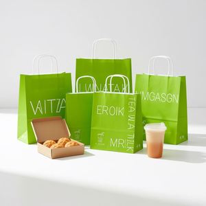 Bolsas de Papel Kraft con Asas Retorcidas para Llevar, Empaque Clásico para Té y Cerveza, Bolsas Resistentes para Comida Rápida al por Mayor - Product Image 4