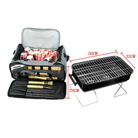 Barbecue au charbon de bois portable pour le camping en plein air, la randonnée, de bonne qualité, style mini, barbecue de table avec sac