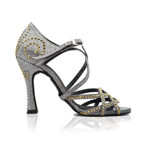 <span class=keywords><strong>Zapatos</strong></span> <span class=keywords><strong>de</strong></span> <span class=keywords><strong>Baile</strong></span> <span class=keywords><strong>de</strong></span> <span class=keywords><strong>Salón</strong></span>/Latinos para Mujer Evkoodance, Tacón <span class=keywords><strong>de</strong></span> 9 cm, Parte Superior con Brillo Plateado, Suela <span class=keywords><strong>de</strong></span> Gamuza, Forro <span class=keywords><strong>de</strong></span> Algodón - Product Image 1