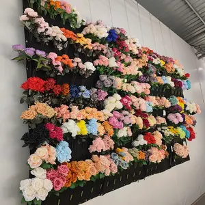 Artificial Flowers Wall Wedding Manufacturers Direct Selling 5 Heads Bouquets Artificial Silk Peony Flowers For Wedding Bridal Home Decor