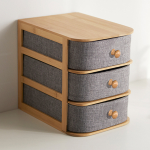 Multi-layer Table Cosmetic Storage Box Bamboo Storage <strong>Organizer</strong> Office Supplies Desk <strong>Organizer</strong> - Product Image 4