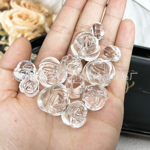 Perles transparentes en acrylique en forme de bourgeon de fleur pour la création de bijoux, accessoires artisanaux en résine plastique en forme de rose 3D - Product Image 1