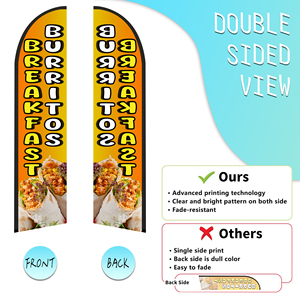 2.5*11.5 FT BURRITOS BREAKFAST High Quality Custom Feather <b>Flags</b> Beach <b>Flag</b> for Beach Party and Advertising Promotions - Product Image 2