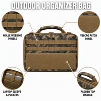 Boîte de rangement pour équipement tactique personnalisé, avec poignée supérieure, double fermeture éclair, tirettes en paracorde, nylon 1000D, pour le camping et la chasse en plein air