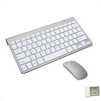 Mini clavier et souris sans fil 2.4G avec logo personnalisé rétroéclairé RVB Interface USB pour Mac pour Apple PC portable et téléphone