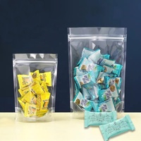 Sachets personnalisés transparents à fermeture éclair de qualité alimentaire, en gros, emballages plastiques refermables pour snacks et noix