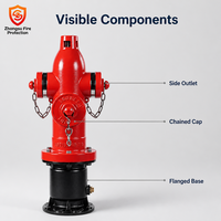 Hydrant d'incendie américain hors sol DN100, 3 sorties, pour système de lutte contre l'incendie
