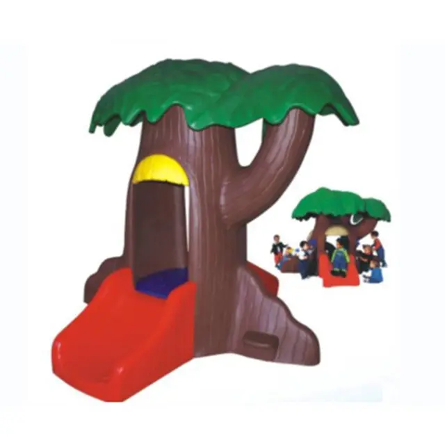 Kids Indoor Playground Indoor Plastic Play Tree House For Preschool City Park