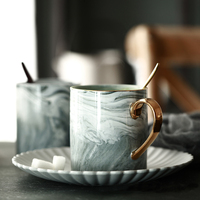 Mug à thé en céramique rose de style nordique moderne, motif marbré, design personnalisé, mugs en porcelaine