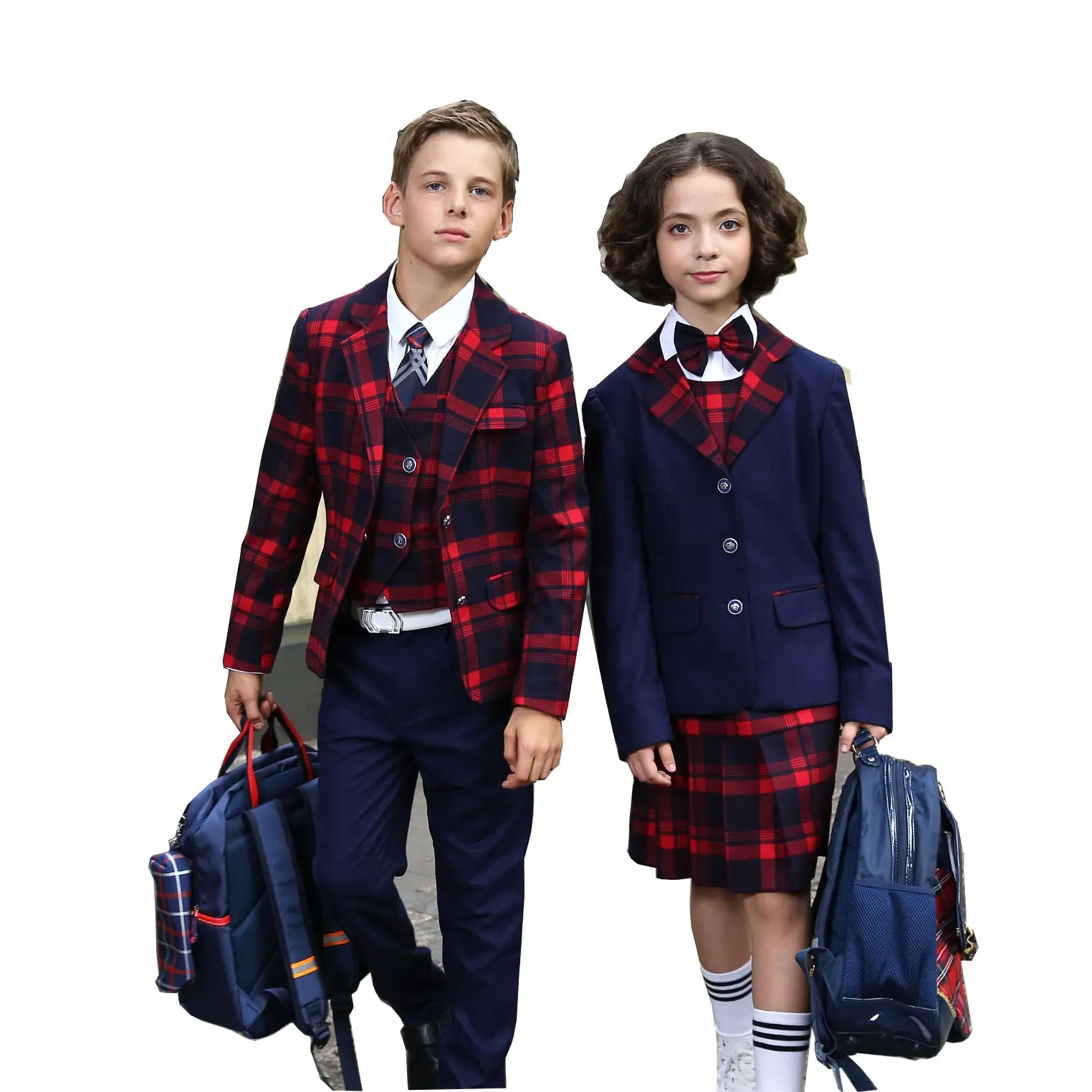 Kostenloses individuelles Design Kindergarten Grundschule Einheitsuniform Schüler Blazer-Set Unisex Oberteil und Hosen