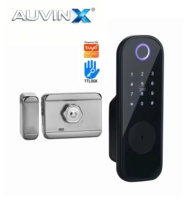 Cerradura Inteligente para Puerta Auvinx, Cerradura Digital con Huella Dactilar, Contraseña, Tarjeta y Control Remoto, Compatible con Tuya WIFI y TTLOCK