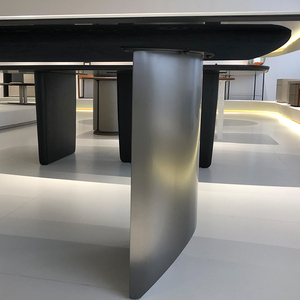 Orangefurn hình dạng không đều cơ sở đa kích cỡ Slate <span class=keywords><strong>Top</strong></span> Trắng Nhân Tạo thiêu kết đá bàn ăn - Product Image 2