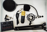 Microphone studio Bm800 avec carte son V8 Microphone karaoké Bm 800 pour carte son d'ordinateur