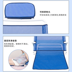 Ny3010 Backrest <b>Chair</b> Adjustable Foldable Reclining For <b>Elderly</b> Pregnant Women Chaise Lounge Blue Fabric Foam Filling - Product Image 3