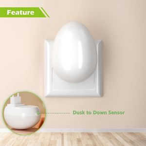 Hot Selling Egg Shape LED Night <b>Light</b> Dusk to Dawn <b>Light</b> <b>Sensor</b> 0.5W <b>Plug</b> <b>In</b> Kids Room Lamp OEM Factory Direct - Product Image 2