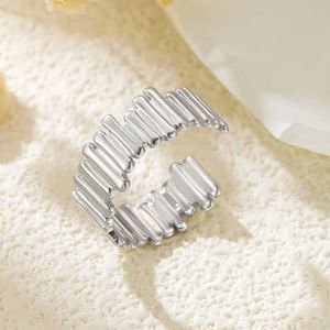 Wholesale New Gold Plated Stainless Steel Simple Geometric Irregular Shaped Finger <b>Rings</b> for <b>Couple</b> Women Men Jewelry - Product Image 5