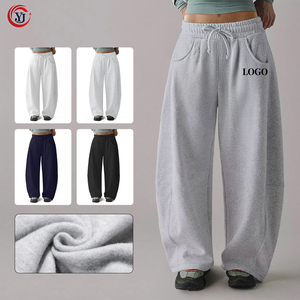 <span class=keywords><strong>Pantaloni</strong></span> <span class=keywords><strong>Palazzo</strong></span> da Donna Personalizzati in Cotone Poliestere Felpato, Gamba Larga, Senza Cavigliere, Stile Baggy - Product Image 1