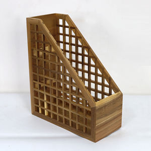 Multifunzione marrone in legno di bambù per libri di riviste supporto per ufficio Desktop da salotto posta organizzatore cestini - Product Image 1