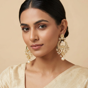 Adorables boucles d'oreilles pendantes Chaandbalis pour femmes, perles rondes de qualité AAA, pour mariage - Product Image 3