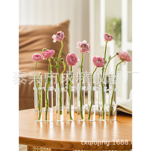 Transparent Test Tube Glass Vase Set Hydroponic Tabletop Flower Arrangement Decor For Home And Gift - Product Image 4