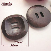 Boutons ronds en bois lavables de 30 mm à 2 trous pour pulls, chaussures et vêtements faits main, boucles de couture pour la maison