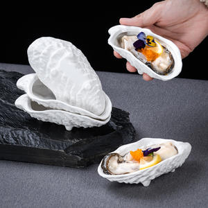 Assiette en céramique en forme d'huître, assiette <span class=keywords><strong>à</strong></span> dîner, vaisselle de restaurant, <span class=keywords><strong>assiettes</strong></span> <span class=keywords><strong>à</strong></span> collation, bol <span class=keywords><strong>à</strong></span> dessert, plat <span class=keywords><strong>à</strong></span> dim sum, plat <span class=keywords><strong>à</strong></span> condiments, plateau, bol - Product Image 2
