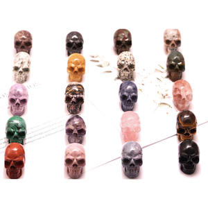 2 인치 고품질 천연 돌 보석 다양한 색상 크리스탈 두개골 - Product Image 6
