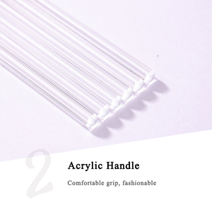 Ensemble de pinceaux à ongles à manche transparent 6mm 9mm 12mm, applicateur de gel poly ovale plat en nylon pour une application en une seule traite - Product Image 3