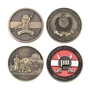 Индивидуальный Логотип, дизайнерская Античная бронзовая памятная монета с покрытием из Пакистана