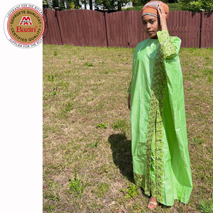 Ensemble 2 Pièces <span class=keywords><strong>Boubou</strong></span> <span class=keywords><strong>Bazin</strong></span> Africain Avec Doublure Broderie Pierres Mali Original Riches Robes de Mariée Dashiki pour Femmes - Product Image 3