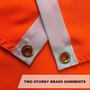 Drapeau de sécurité orange 12x18 pouces drapeau triangulaire bannière orange haute visibilité drapeaux ATV robustes avec 2 œillets en laiton - Product Image 3