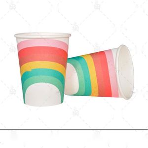 Decoración de Cumpleaños, Platos, Vasos y Servilletas de Papel Arcoíris para Fiesta, Juego de Vajilla Desechable - Product Image 5