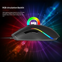 Souris optique ergonomique silencieuse MEETION GM19 pour PC, USB, RGB LED, filaire, pour gamer, souris de jeu