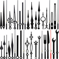 Ensemble d'aiguilles d'horloge murales en plastique, multi-styles, modernes, lumineuses, en forme de pique et d'étoile, creuses, pour remplacement DIY, pour horloge à quartz, assortiment