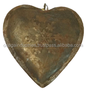CHRISTMAS <b>TREE</b> DECORATION METAL COPPER COLOUR CHRISTMAS HANGING HEART ORNAMENT HIGH QUALITY - Product Image 3