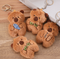 Porte-clés capybara drôle en peluche de petite taille, sac à dos en peluche, jouet capybara pour machine à griffes