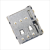 WECONN Connecteur de carte Nano SIM plaqué or 1μm 15μm 7 broches 6 broches avec interrupteur de détection H=1.24mm Type Push-Push Personnalisable