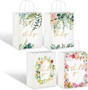 LOKYO sıcak satış kişiselleştirilmiş özel kağıt torbalar bükülmüş kolu beyaz teşekkür ederim kağıt torba ile logo - Product Image 3