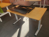 Bureau ergonomique convertible, extensible, réglable en hauteur, avec panneau en bois, à moteur unique, moderne, mural, pour usage commercial