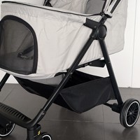 Chariot pliable ultra-fin à 4 roues léger et portable pour chiens et chats, poussette pour animaux de compagnie