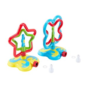 Triplice anello con irrigazione ad acqua rotante per bambini che giocano all'aperto con velocità e pressione regolabili per attività estive divertenti e Splash - Product Image 4